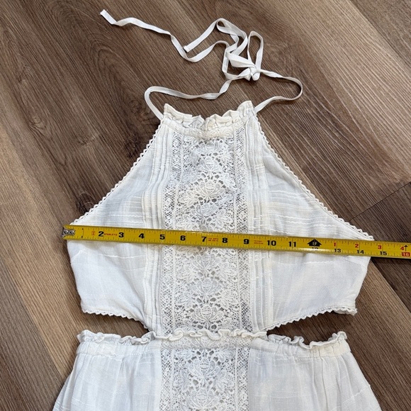 LoveShackFancy Kesia Mini Dress White Lace Cutout Smocked Size XS - Picture 16 of 16